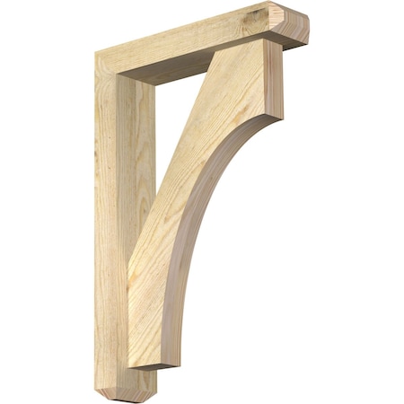 Ekena Millwork Westlake Craftsman Rough Sawn Bracket w/ Offset Brace, Douglas Fir, 4"W x 16"D x 24"H BKT0402X16X24WTL04RDF
